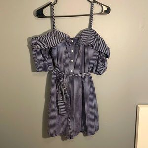 Navy and white romper